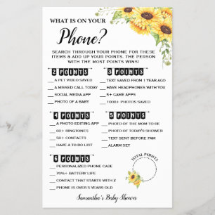 Was ist auf Ihrer Phone Baby Shower Game Card? Flyer