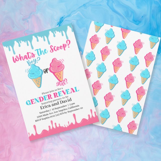 Was ist das Party der "Scoop Ice Cream Gender Reve Einladung (Von Creator hochgeladen)