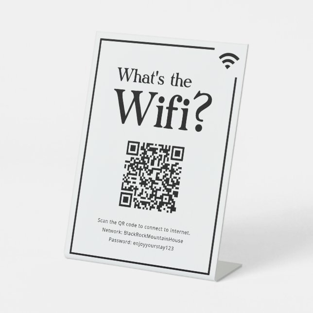 Was ist das Wifi? Unterschreiben für Zuhause zur F Sockelschild (Vorderseite)