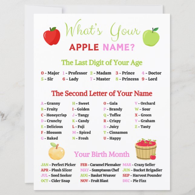 Was ist dein Apple-Name-Spiel? (Vorderseite)