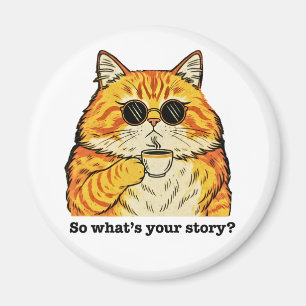 Was ist deine Geschichte Tee, Sarcastic Cat Magnet