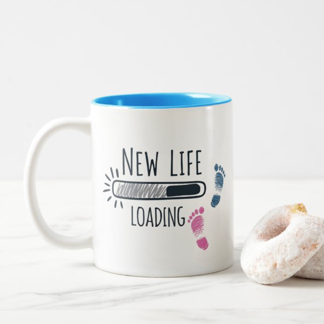 Was ist deine kleine Babydusche? Zweifarbige Tasse (Mit Donut)