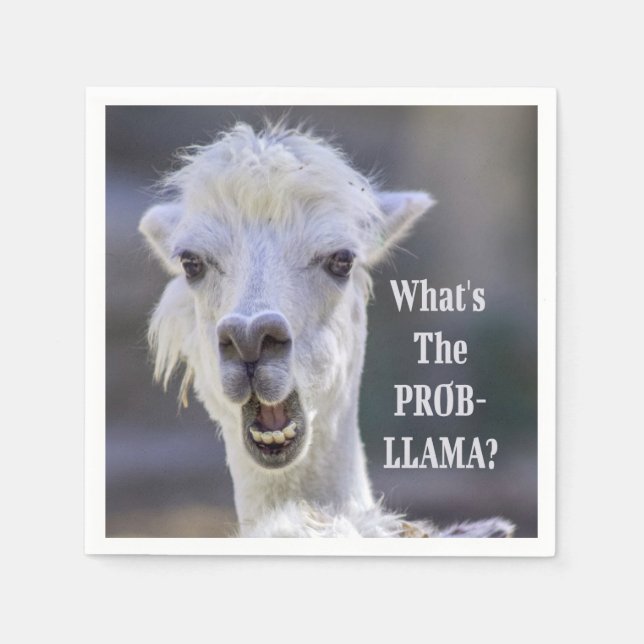 Was ist der Prob- Llama? Niedlich Funny LLAMA Serviette (Vorderseite)