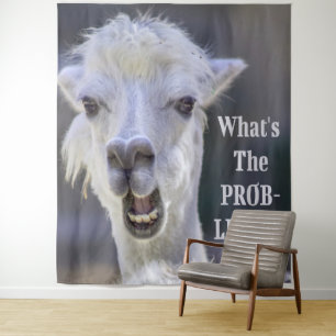 Was ist der Prob- Llama? Niedlich Funny LLAMA Wandteppich