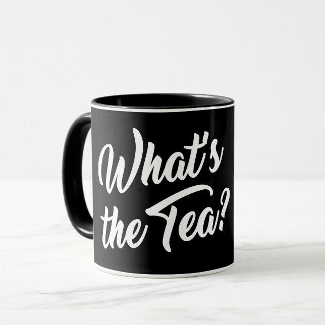 WAS IST DER TEE? TASSE (Vorderseite Links)