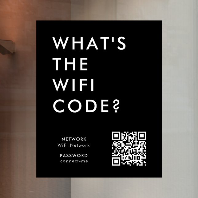 Was ist der WiFi-Code? | Wifi Network QR Code Schw Fensteraufkleber (Von Creator hochgeladen)