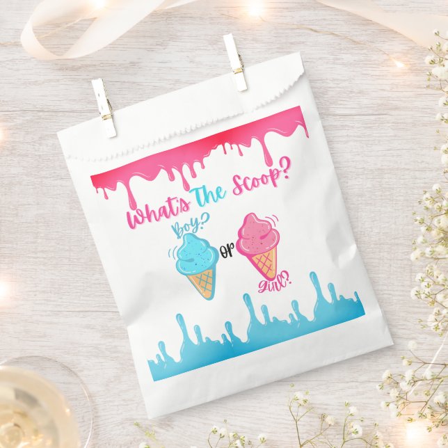 Was ist die "Scoop Ice Cream Gender Reveal"? Geschenktütchen (Ausgeschnitten)