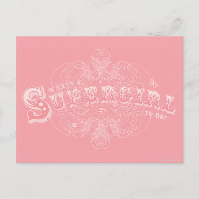Was ist ein Supermädchen, das rosa macht? Postkarte (Vorderseite)