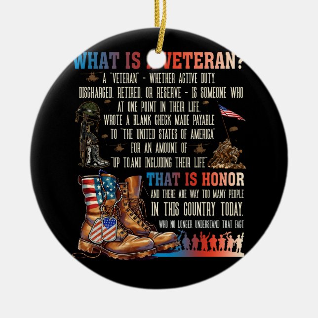 Was ist ein Veteran, der ehrenamtlicher Patriotika Keramik Ornament (Vorne)