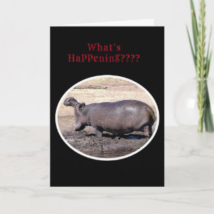 "Was ist Ereignis??../HIPPOTAMUS ROARING GREETING Feiertagskarte