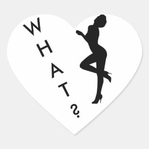 Was ist? Frage eine Schönheit. Personalisierbar Herz-Aufkleber