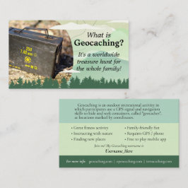 Was ist Geocaching? Info Trail Card für Umarmungen Visitenkarte