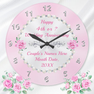 Was ist Geschenk für 4 Jahre Jubiläum? Blume Große Wanduhr