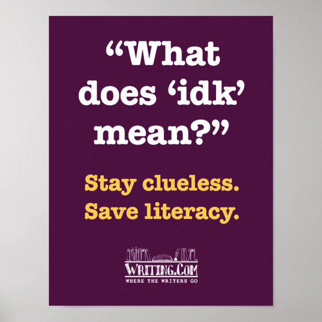 Was ist "idk" gemein? poster (Vorne)