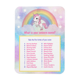 Was ist Ihr Einhornnamenspiel? Magnet