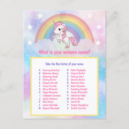 Was ist Ihr Einhornnamenspiel? Postkarte