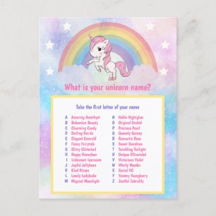 Was ist Ihr Einhornnamenspiel? Postkarte