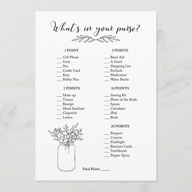 Was ist in deinem Brautparty? Programm (Vorderseite)