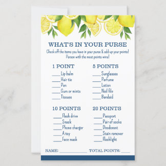 Was ist in deinem Purse Lemon Brautparty Game?