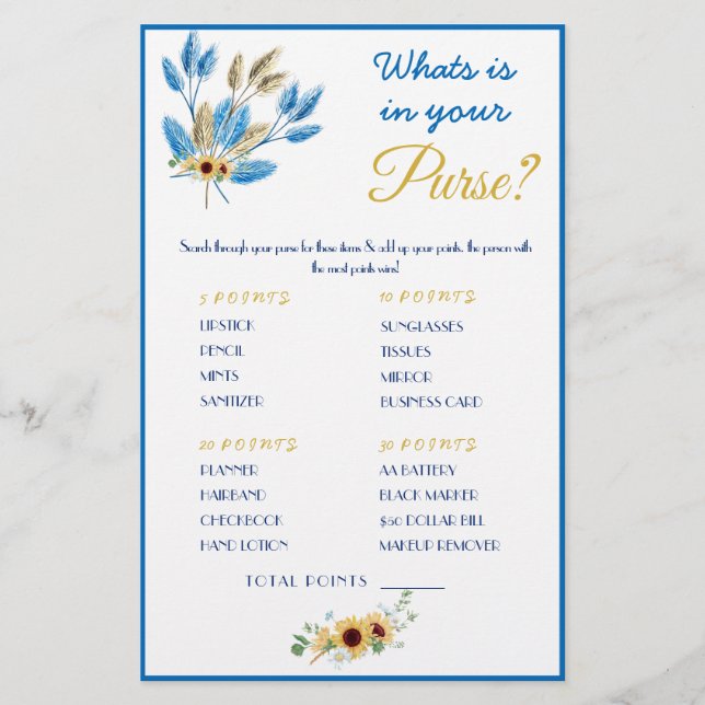 Was ist in deiner Geldbörse? Game Card Flyer (Vorne)