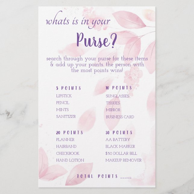 Was ist in deiner Geldbörse? Spielkarte Flyer (Vorne)