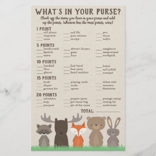 Was ist in Deiner Handtasche Spiel für Woodland Ba Flyer
