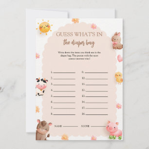 Was ist in der Windeln Bag Baby Shower Game Card? Einladung