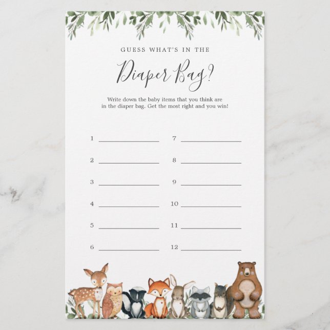 Was ist in der Windelwackelkarte? (Vorderseite)