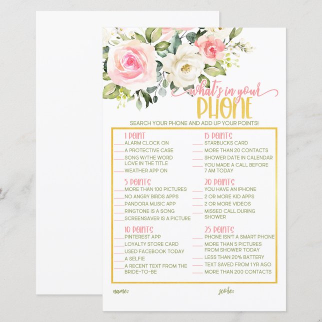 Was ist in Ihrem Telefon - Rosa Bläschen & Gold (Vorne/Hinten)