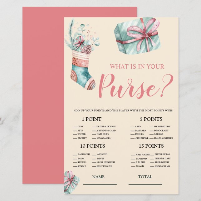 Was ist in Purse Christmas Strumpf Bridal Game (Vorne/Hinten)