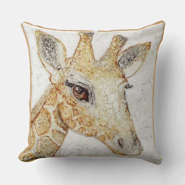 Was ist los? Big eyes Giraffe Kissen (Vorderseite)