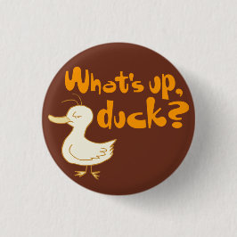 Was ist los, Ente? Funny Wordplay Flair Button