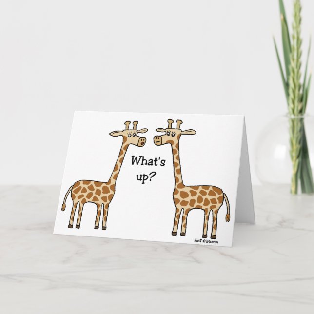 Was ist los? Funny Giraffe Grußkarte Karte (Vorderseite)