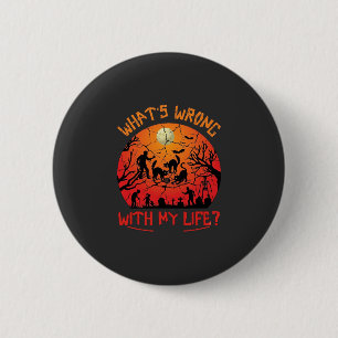 Was ist los Leben Halloween Schwarze Katzen Zombie Button