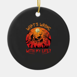 Was ist los Leben Halloween Schwarze Katzen Zombie Keramik Ornament