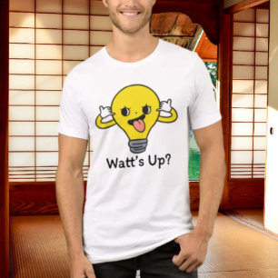 Was ist los? Lustiges Wortspiel-Shirt mit Glühbirn Tri-Blend Shirt