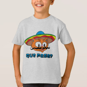 Was ist los, Señor Gato™ Cartoon Schnurrbart Katze T-Shirt