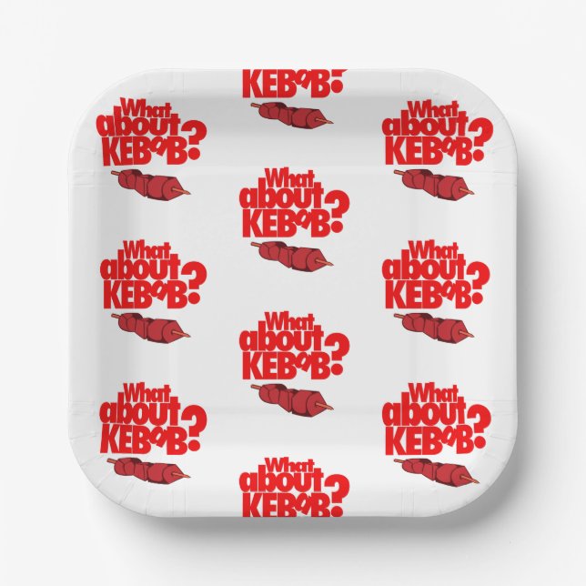 Was ist mit Kebab? Skewered Meat Pappteller (Vorderseite)