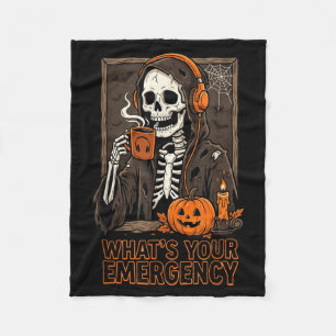 Was ist Notfall-Halloween-Skelett-911-Dispatcher Fleecedecke