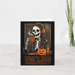 Was ist Notfall-Halloween-Skelett-911-Dispatcher Karte