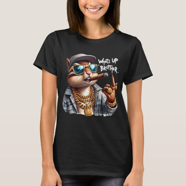 was ist oben Bruder Eichhörnchen Rauchen Zigar T-Shirt (Vorderseite)