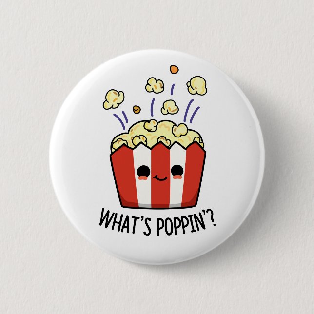 Was ist Poppin Funny Popcorn Pun? Button (Vorderseite)