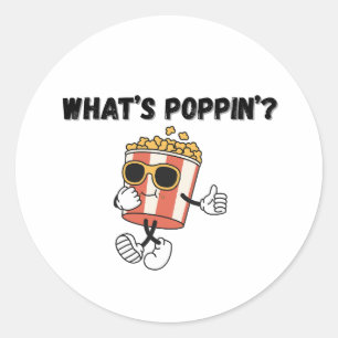 Was ist Poppin Popcorn? Runder Aufkleber