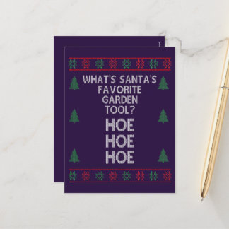 Was ist Santa Lieblingswerkzeug? Ho Ho Ho Funny Feiertagspostkarte