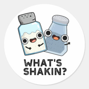 Was ist Shakin Funny Salt and Pepper Shaker Pun? Runder Aufkleber