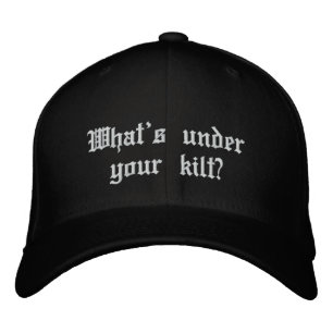 Was ist unter deinem Kilt? Bestickte Kappe