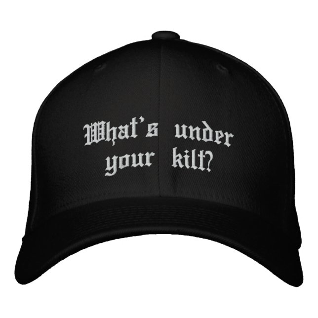 Was ist unter deinem Kilt? Bestickte Kappe (Vorderseite)