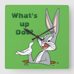 WAS IST UP DOC?™ BUGS BUNNY™ Rabbit Hole Quadratische Wanduhr
