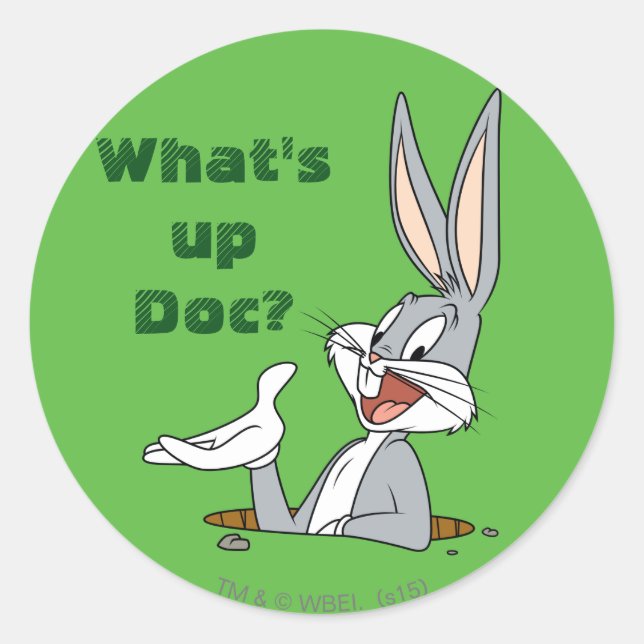 WAS IST UP DOC?™ BUGS BUNNY™ Rabbit Hole Runder Aufkleber (Vorderseite)