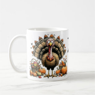 Was ist zum Abendessen? Quirky-Türkei-Erntedank Kaffeetasse